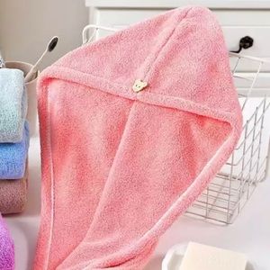 Microfiber quick-dry head wrap towel.